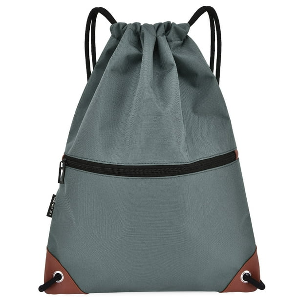Drawstring Bag Leopards Lightweight Drawstring Backpacks for Teens Boys Girls with Zipper Mesh Pockets 